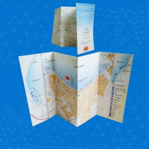 <p>Folleto de cuatro caras - Mapa Turismo Puerto Madryn<p>